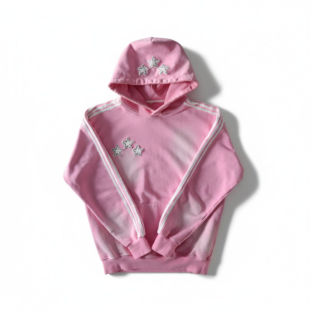 3 stars pink hoodie
